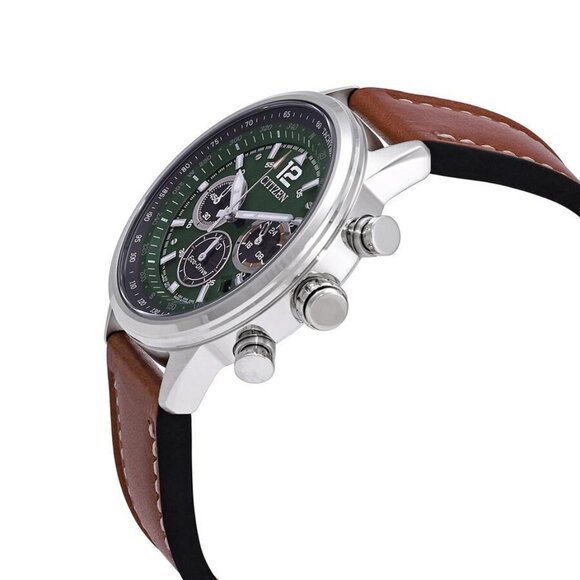 NWT Authentic Citizen Avion Chronograph Green Dial Men's Watch - Picture 2 of 3